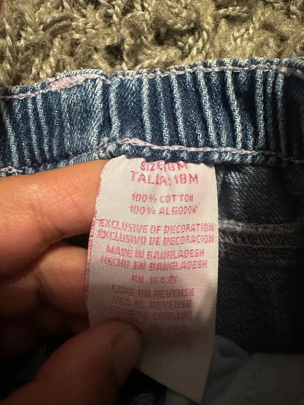 Vintage y2K 2005 Strawberry Shortcake Denim Baby Jeans Size 18M